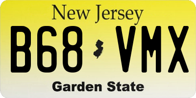 NJ license plate B68VMX