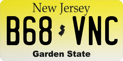 NJ license plate B68VNC