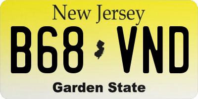 NJ license plate B68VND