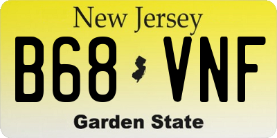 NJ license plate B68VNF
