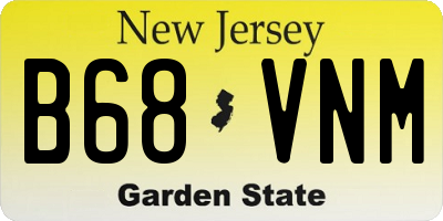 NJ license plate B68VNM