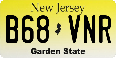 NJ license plate B68VNR