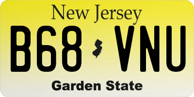 NJ license plate B68VNU
