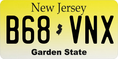 NJ license plate B68VNX