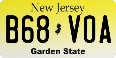 NJ license plate B68VOA