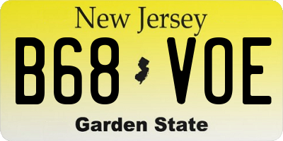 NJ license plate B68VOE