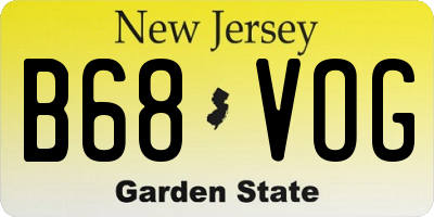 NJ license plate B68VOG