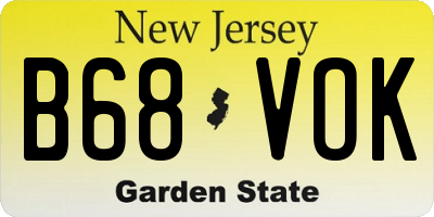 NJ license plate B68VOK