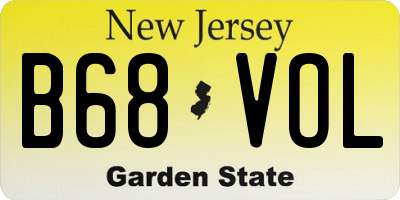 NJ license plate B68VOL