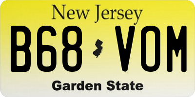 NJ license plate B68VOM