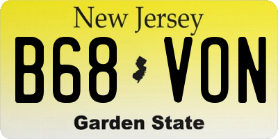 NJ license plate B68VON
