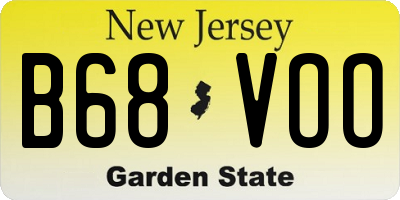 NJ license plate B68VOO