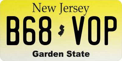 NJ license plate B68VOP