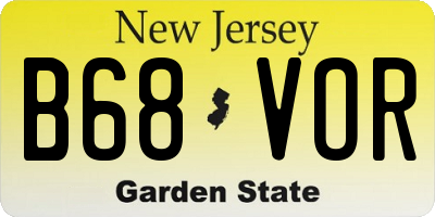 NJ license plate B68VOR