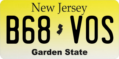 NJ license plate B68VOS