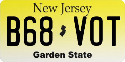 NJ license plate B68VOT