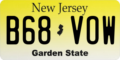 NJ license plate B68VOW