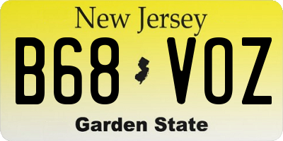 NJ license plate B68VOZ