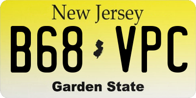 NJ license plate B68VPC