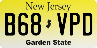 NJ license plate B68VPD