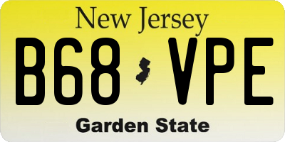 NJ license plate B68VPE