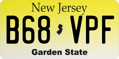 NJ license plate B68VPF