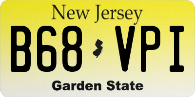 NJ license plate B68VPI