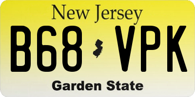 NJ license plate B68VPK