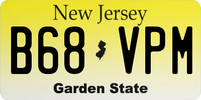 NJ license plate B68VPM