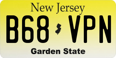 NJ license plate B68VPN