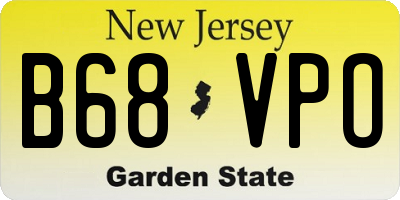 NJ license plate B68VPO