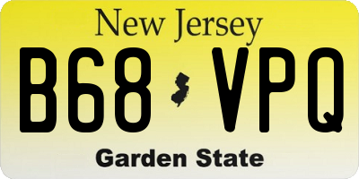 NJ license plate B68VPQ