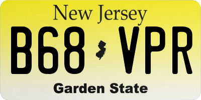 NJ license plate B68VPR