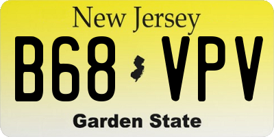 NJ license plate B68VPV