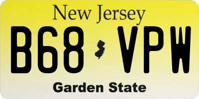 NJ license plate B68VPW