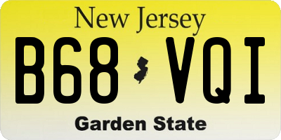 NJ license plate B68VQI