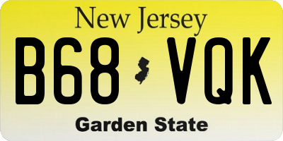 NJ license plate B68VQK