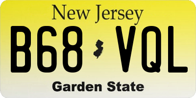 NJ license plate B68VQL