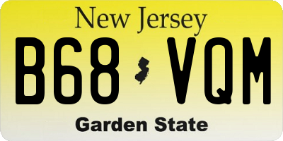 NJ license plate B68VQM