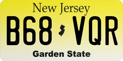 NJ license plate B68VQR