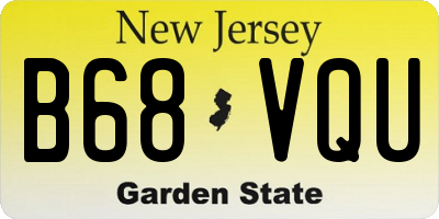 NJ license plate B68VQU