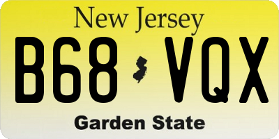 NJ license plate B68VQX