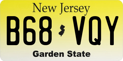 NJ license plate B68VQY