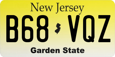 NJ license plate B68VQZ