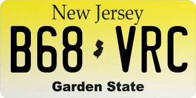 NJ license plate B68VRC