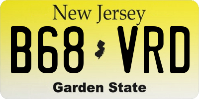 NJ license plate B68VRD