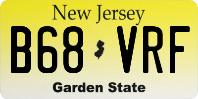 NJ license plate B68VRF