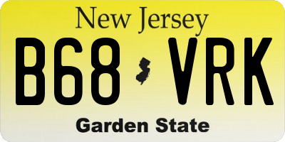 NJ license plate B68VRK