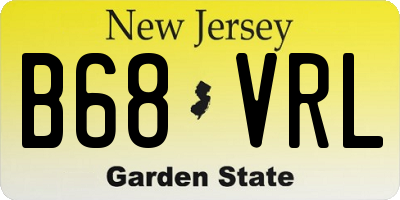 NJ license plate B68VRL