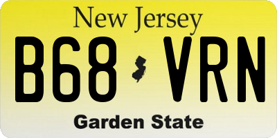 NJ license plate B68VRN